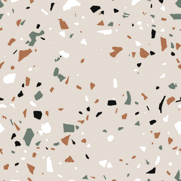 ilustrações de stock, clip art, desenhos animados e ícones de seamless pattern in terrazzo style. marble texture. vector abstract background. - color swatch architecture wallpaper pattern marble