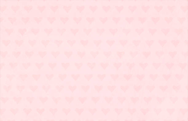 pozioma wektor ilustracja bożego narodzenia lub walentynki miękkie różowe grunge teksturowane tła z sercami na całym - heart shape paper textured pastel colored stock illustrations