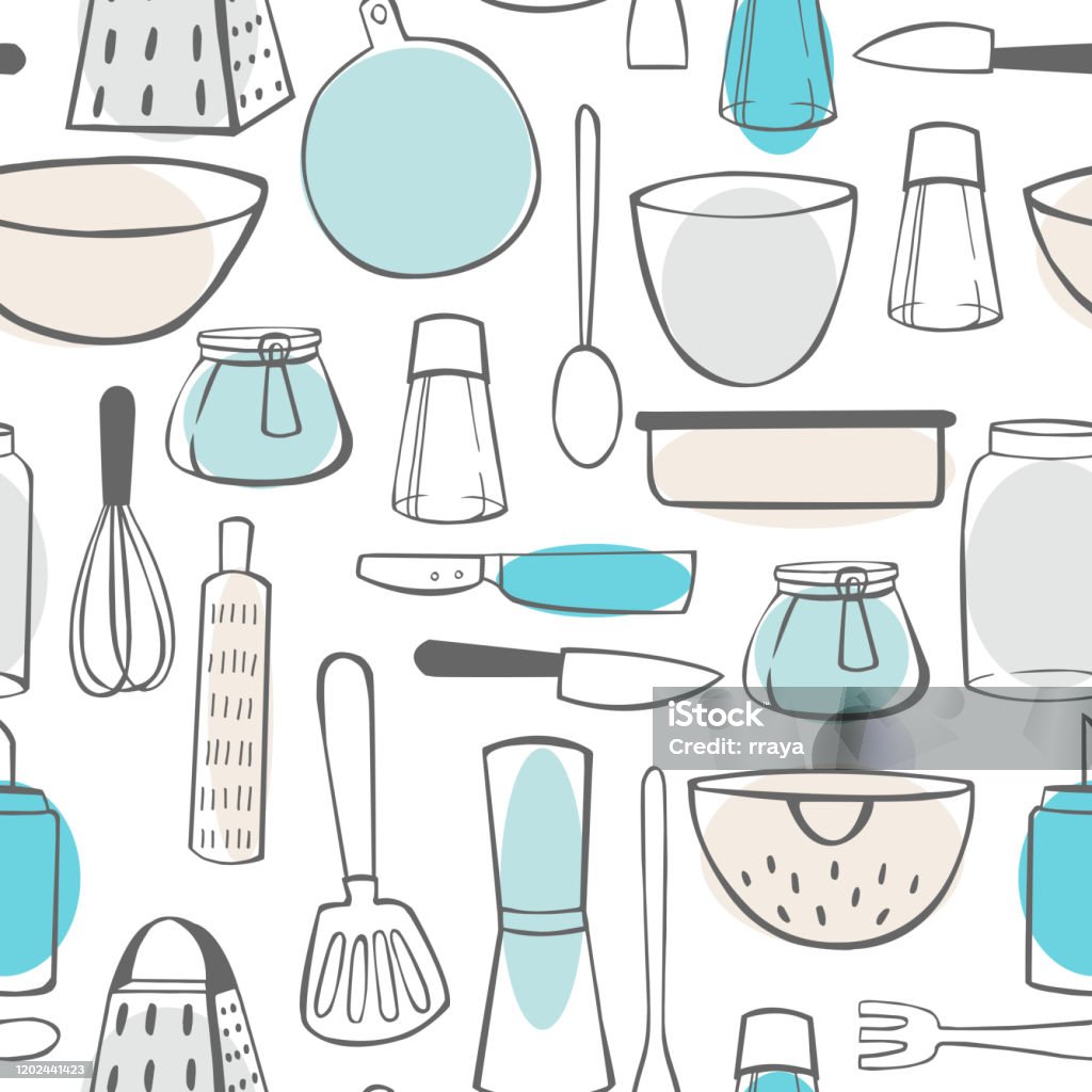 Kitchenware Vector Pattern Stock Illustration - Download Image Now ...