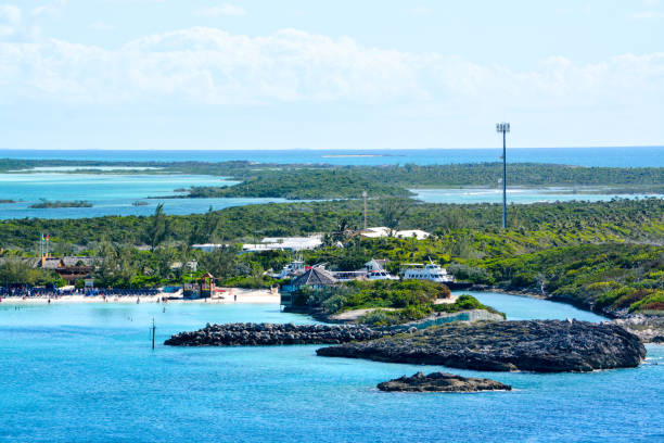 istock Looking over Half Moon Cay, Bahamas from a Cruise Ship. 1202442693