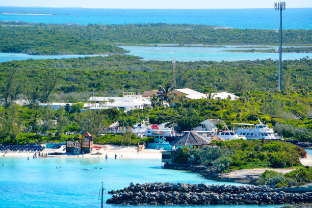 istock Looking over Half Moon Cay, Bahamas from a Cruise Ship. 1202442773