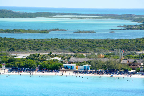 istock Looking over Half Moon Cay, Bahamas from a Cruise Ship. 1202442787