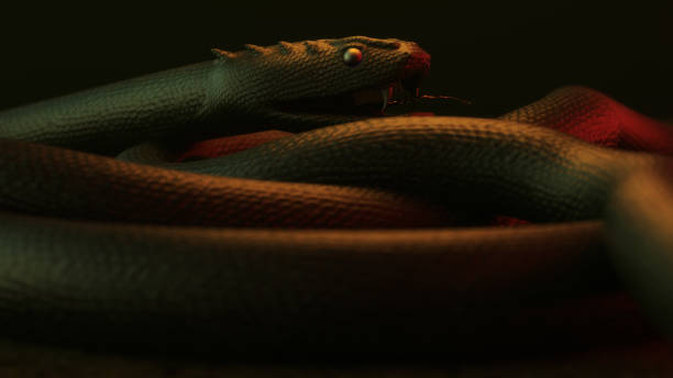 istock 3D illustration of a giant dragon snake 1202444037