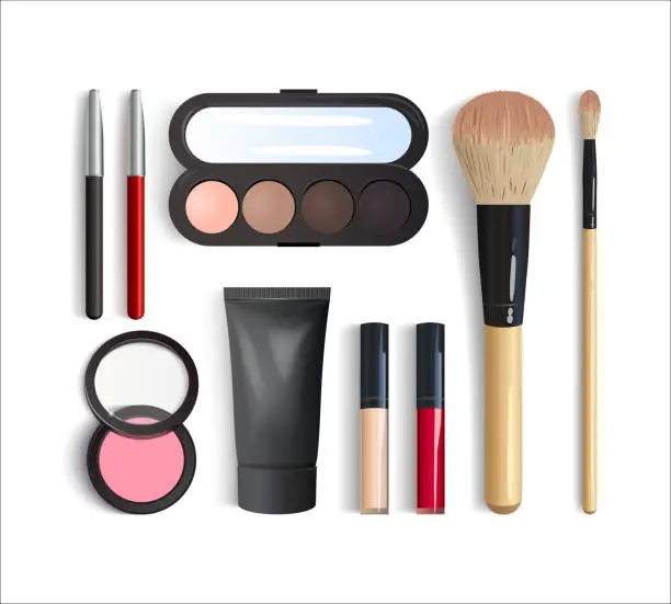 Vector illustration of Realistic cosmetics set