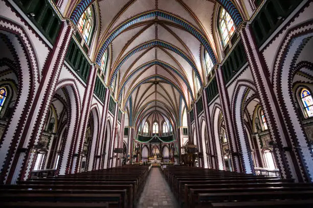 St.Mary's Cathedral, is a largest Catholic cathedral in Yangon, Myanmar. The cathedral's exterior, of red brick, consists of spires and a bell tower