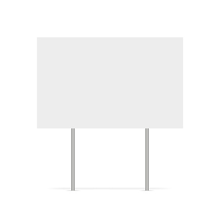 Yard sign vector isolated blank element. Copy space. Horizontal advertising banner. Mockup horizontal. Vector banner.