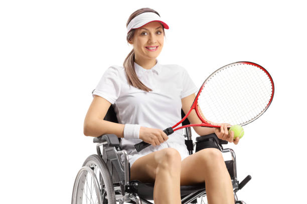 istock Disabled tennis player in a wheelchair 1202457424