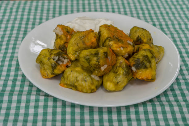 istock The stuffed zucchini flowers 1202457692