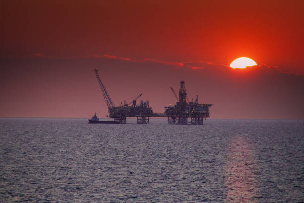 istock Oil playform in the Caspian Sea 1202457932