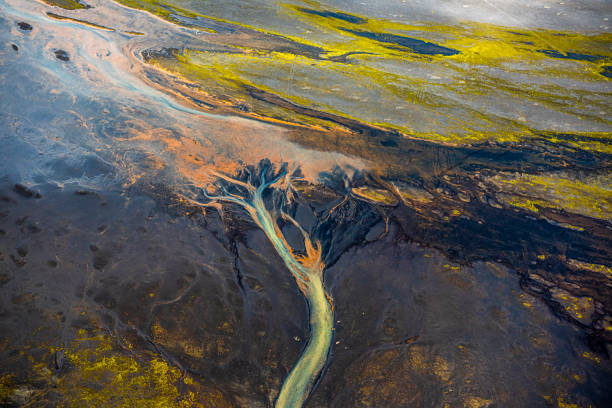 istock Abstract patterns of Iceland wilderness, taken from a helicopter 1202463711