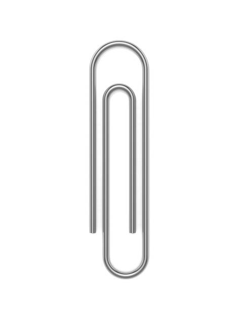 istock Metal paper clip. Top view. 3D Illustration. 1202464601