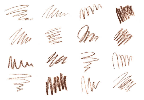 istock Set of Brow or eye  Liner Pencil Squiggles isolated on white background 1202464607