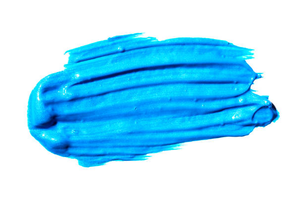 istock Blue turquoise brush stroke isolated on white background. Turquoise abstract stroke. Colorful watercolor brush stroke. 1202465805
