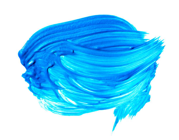 istock Blue turquoise brush stroke isolated on white background. Turquoise abstract stroke. Colorful watercolor brush stroke. 1202465811