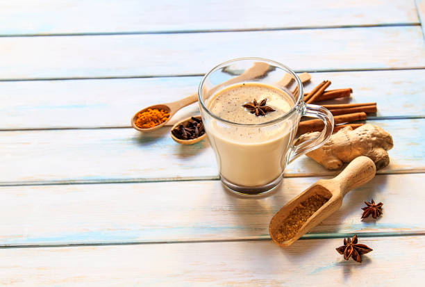 istock Ingredients for healthy indian masala chai or tea 1202467098