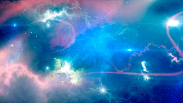 Abstract galaxy and nebula illustration stock photo