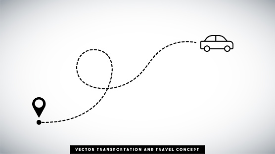 Car Path Pattern Design Car Line Path Vector Design Transportation And Travel Concept Stock ...