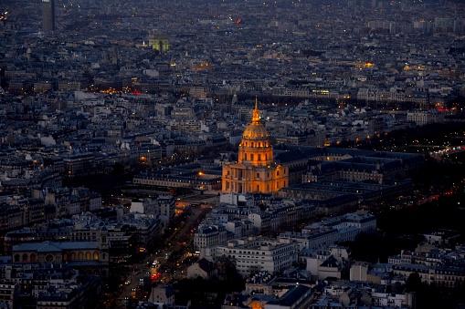 The view over Paris from Montparnasse Tower in December 2020.