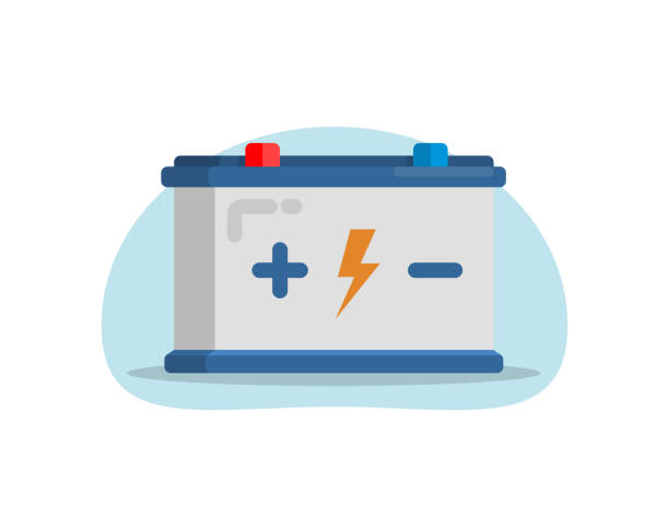 ilustrações de stock, clip art, desenhos animados e ícones de car battery icon. - car battery