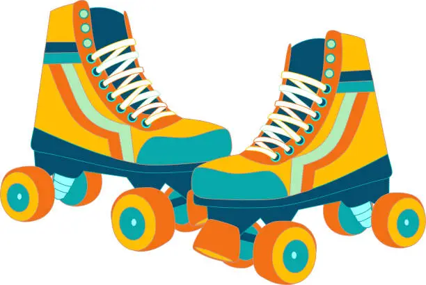 Vector illustration of retro roller skate