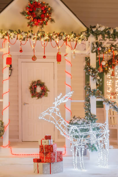 istock Vintage decorated Christmas house 1202479313