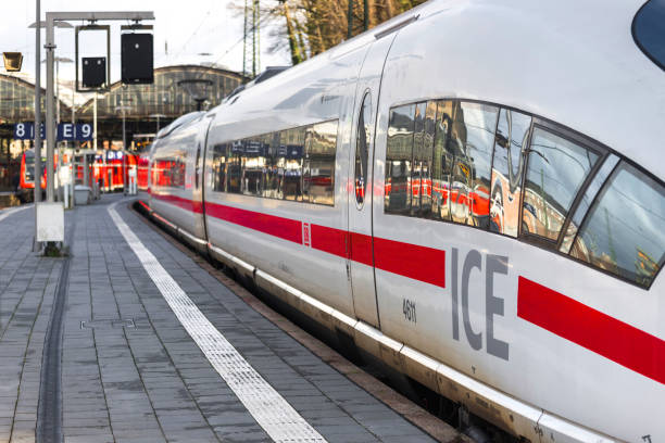ice train at aachen central station in germany aachen, North Rhine-Westphalia/germany - 18 01 2020: ice train at aachen central station in germany aachen photos stock pictures, royalty-free photos & images