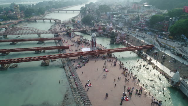 City of Haridwar Uttarakhand state and India seen from the sky