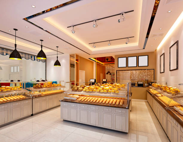 3d render of bakery shop
