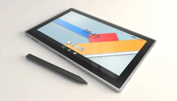 tablet on white surface