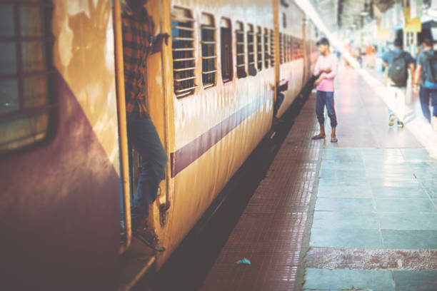 istock Haridwar train station in sunset in India 1202488851