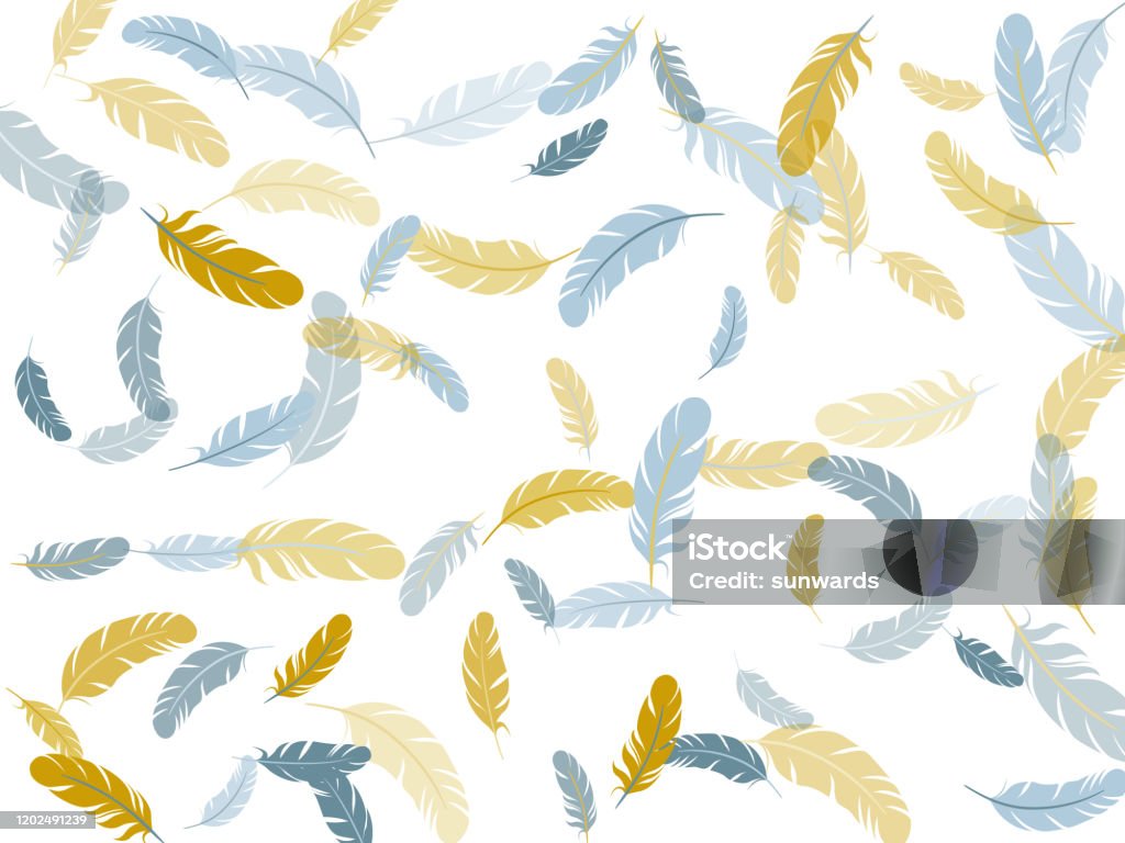 Falling Feather Elements Soft Vector Design Stock Illustration ...