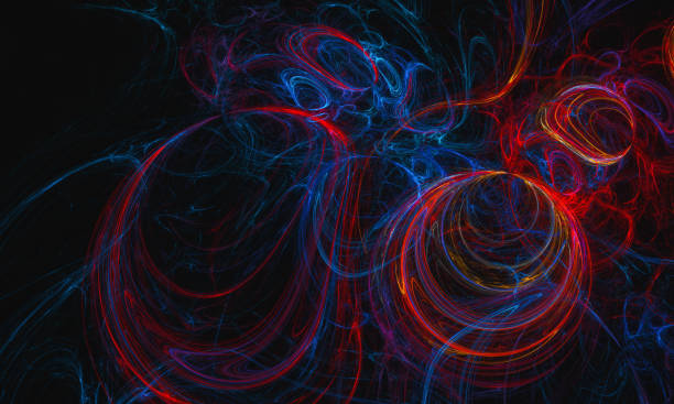 istock Abstract colorful fractal wave on black background. Future, tech, big data, music background 1202495983
