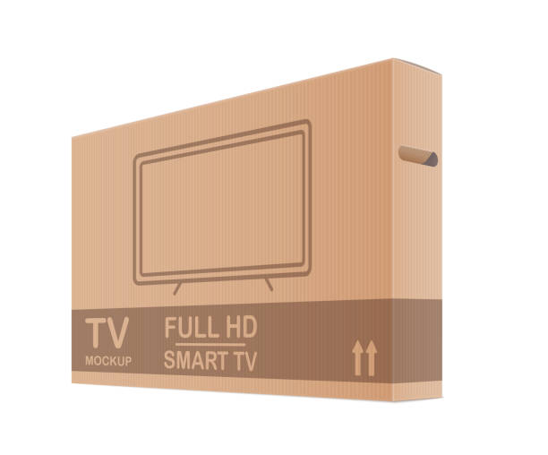 pudełko na kartony telewizyjne - level surface level equipment angle stock illustrations
