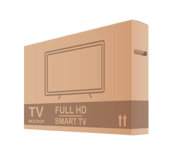 Tv Cardboard Box Stock Illustration - Download Image Now - Television  Industry, Box - Container, Package - iStock