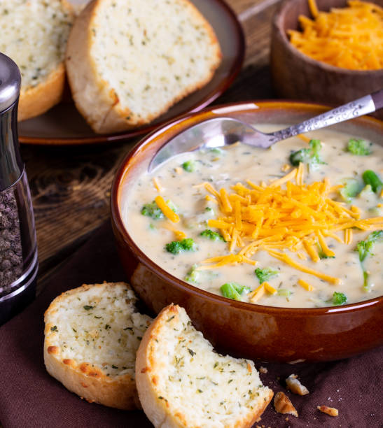 istock Bowl of Creamy Broccoli Cheddar Cheese Soup 1202498453