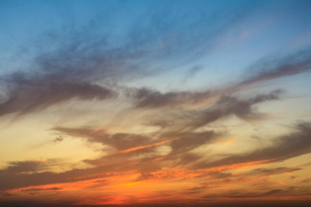 istock Beautiful sky and colorful clouds at dusk 1202502743