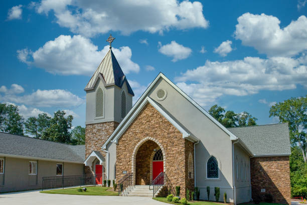 istock Stone Church with Red Doors 1202502959