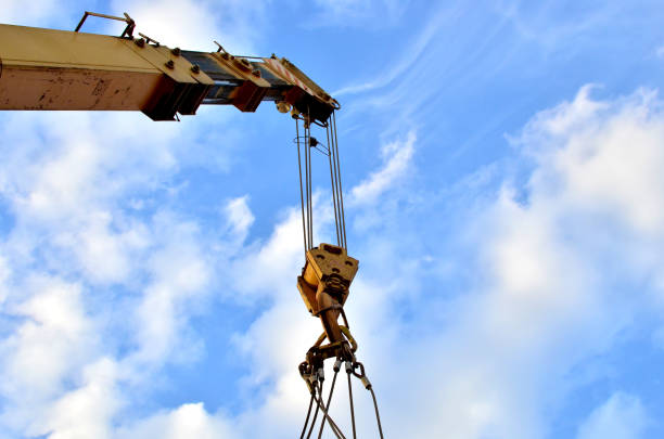 istock Lifting telescopic arms with hook mobile crane 1202504475