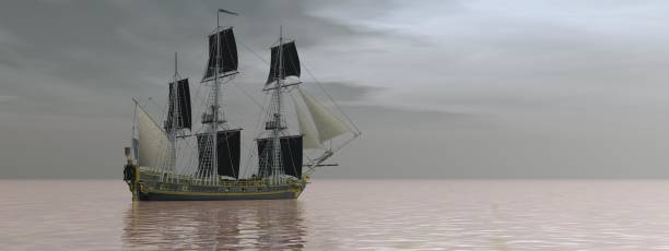istock very beautiful old boat traveling on the sea - 3d rendering 1202508397
