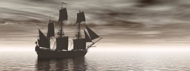 istock very beautiful old boat traveling on the sea - 3d rendering 1202508403