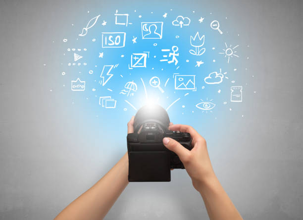 istock Hand photo shooting with photo ideas concept 1202511548