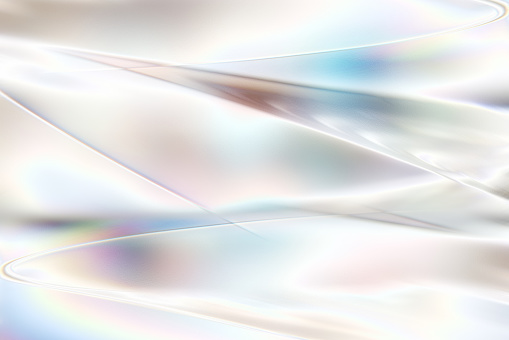 Abstract of beautiful white and transparent rainbow metallic cool glass imaging