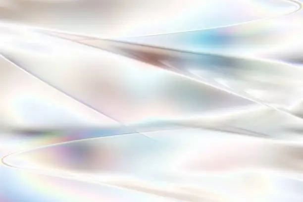 Photo of Abstract of beautiful white and transparent rainbow metallic cool glass imaging