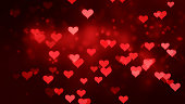 Glowing Valentine's Day Red heart shape, Romantic background