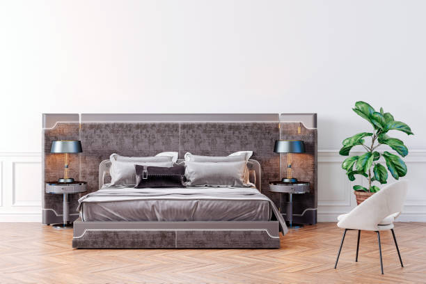 istock 3d render of beautiful bedroom interior 1202522414