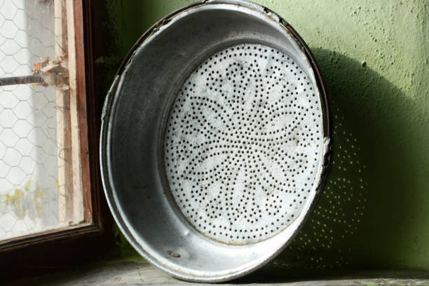 istock Old, antique, copper colander sieve 1202523479