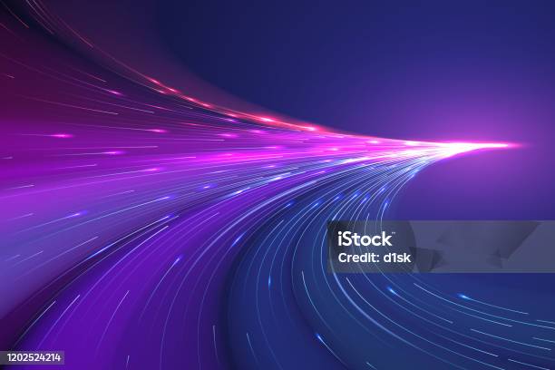 Abstract Color Light Lines Background Stock Illustration - Download Image Now - Technology, Backgrounds, Abstract