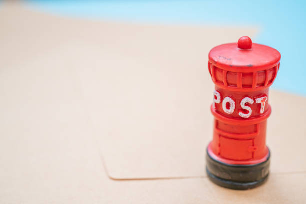 Miniature postage box. Image of sending a letter.