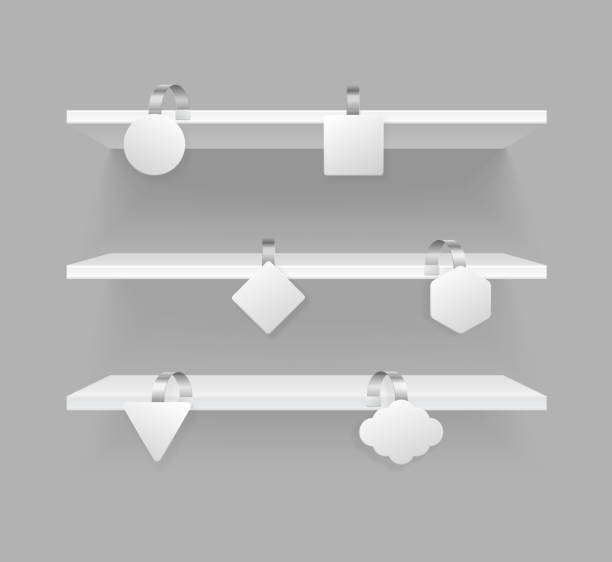istock Realistic Detailed 3d Wobbler Promotion Pointing Sale and Shelves Set. Vector 1202530346