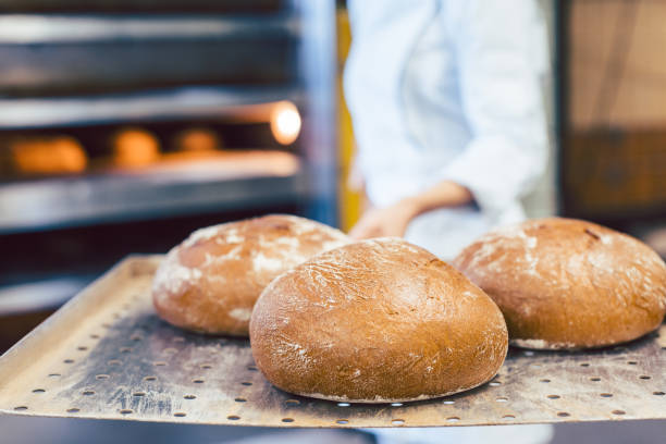 istock Baker showing her fresh bread she just got out of the oven 1202532385